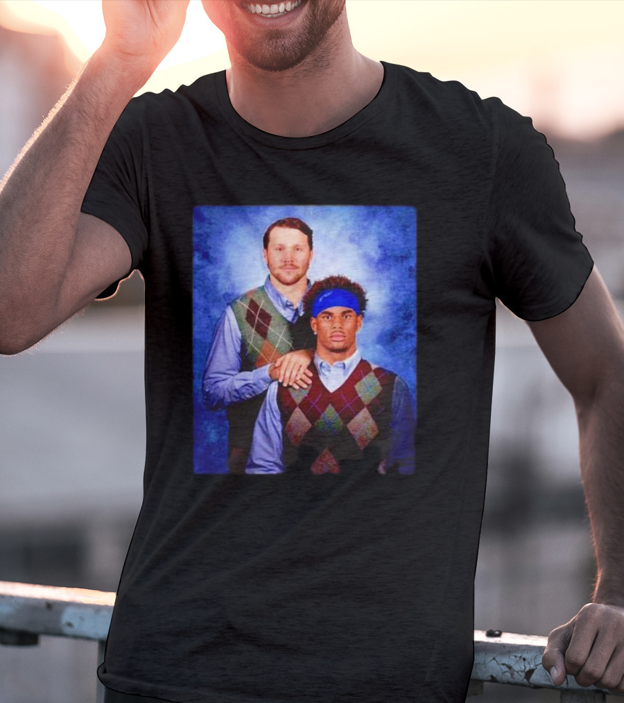 Buffalo Bills Josh Allen Keon Coleman Step Brothers T-Shirt