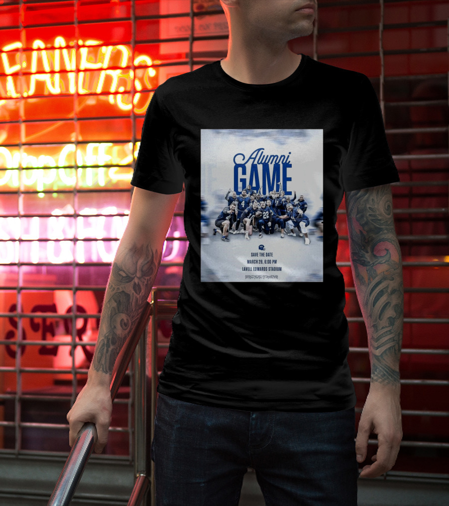 BYU Cougars Alumni Game Save The Date March 28 Lavell Edwards Stadium T-Shirt