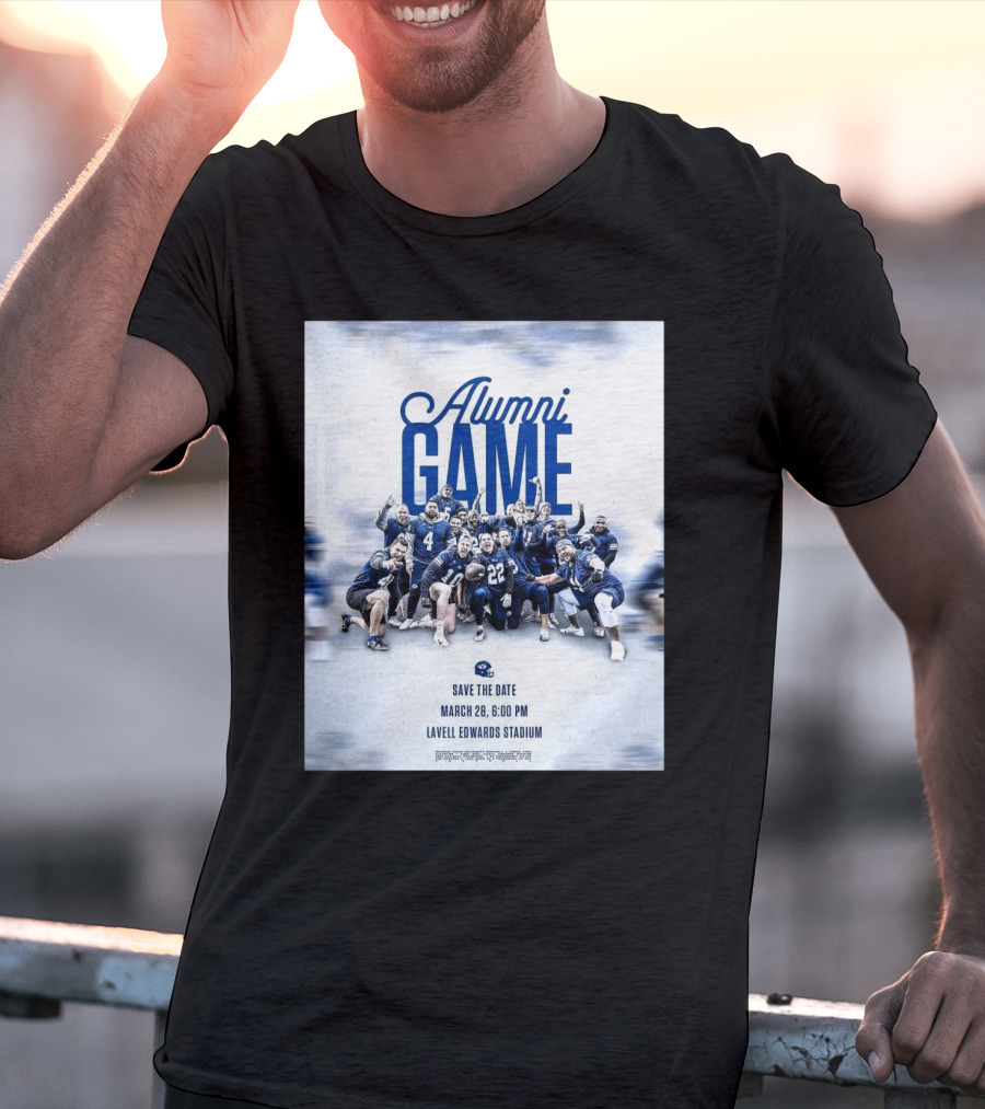 BYU Cougars Alumni Game Save The Date March 28 Lavell Edwards Stadium T-Shirt