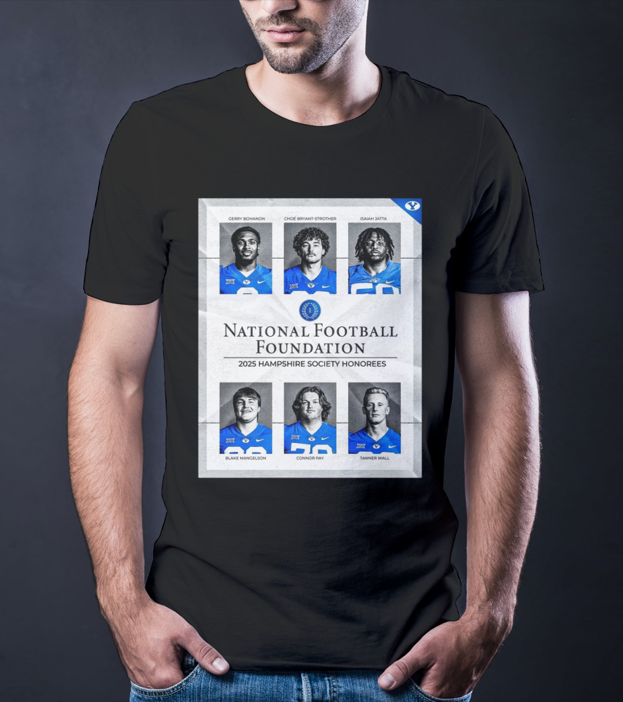 BYU Cougars National Football Foundation 2025 Hampshire Society Honorees Bohanon Bryant-Strother Jatta T-Shirt