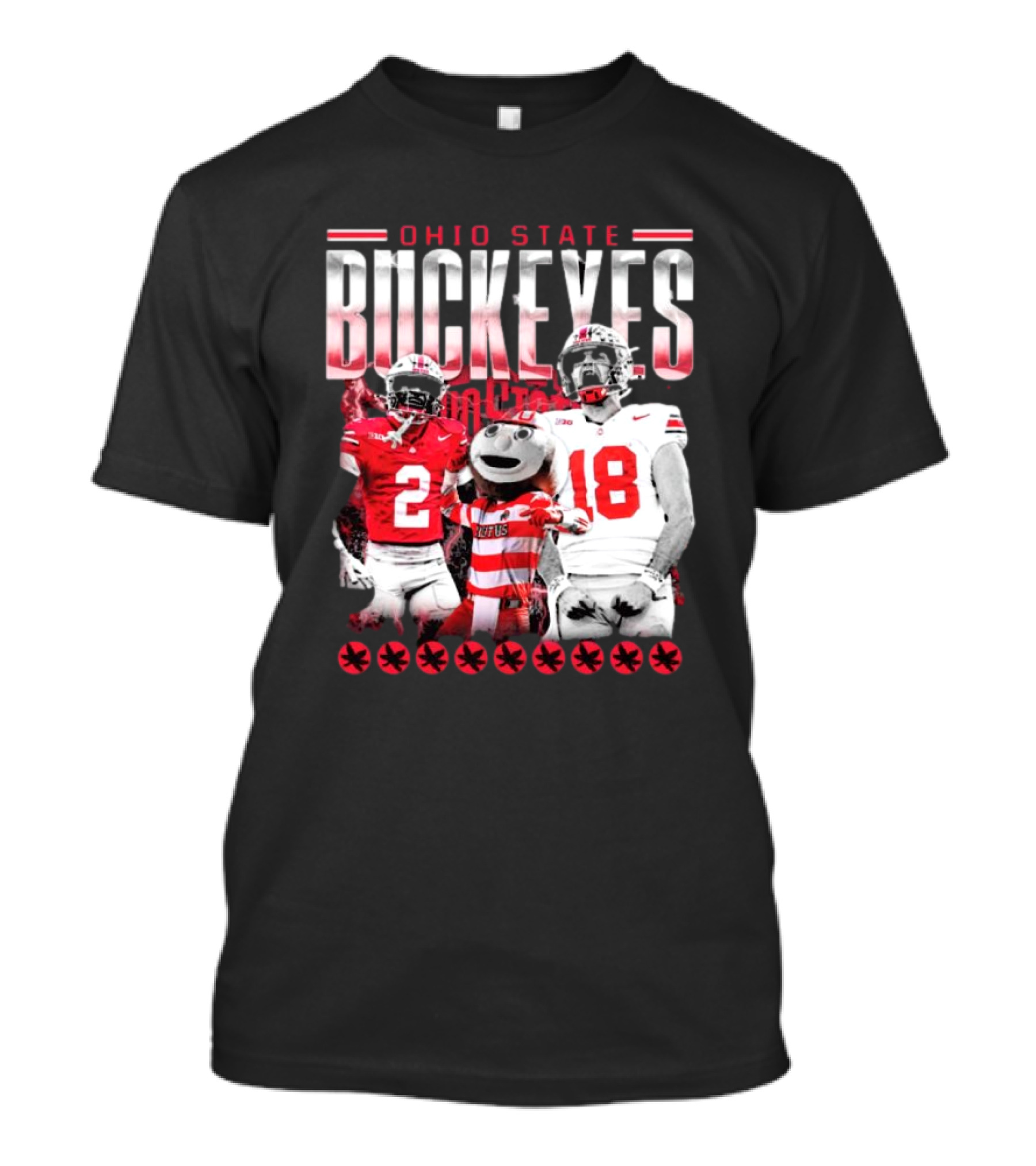 Caleb Downs X Will Howard Ohio State Buckeyes Mascot Graphic T-Shirt