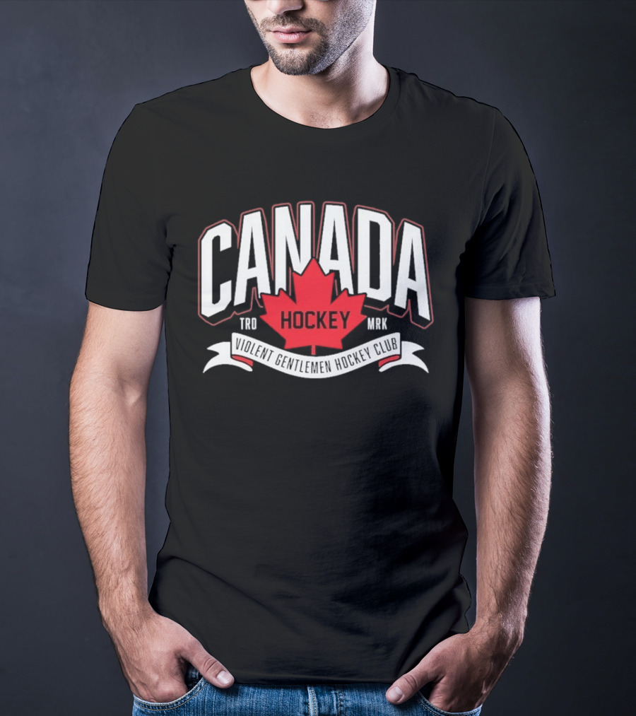 Canada Hockey Glowing Hearts Violent Gentlemen Hockey Club T-Shirt
