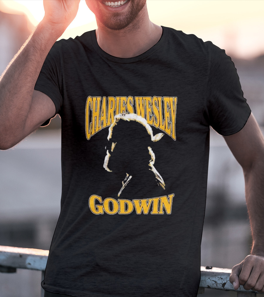 Charles Wesley Godwin CWG Silhouette Bold Yellow Text T-Shirt