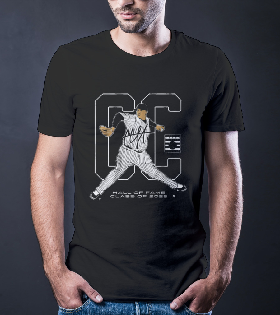 CC Sabathia New York Yankees National Baseball Hall Of Fame Inductee Class Of 2025 Signature T-Shirt