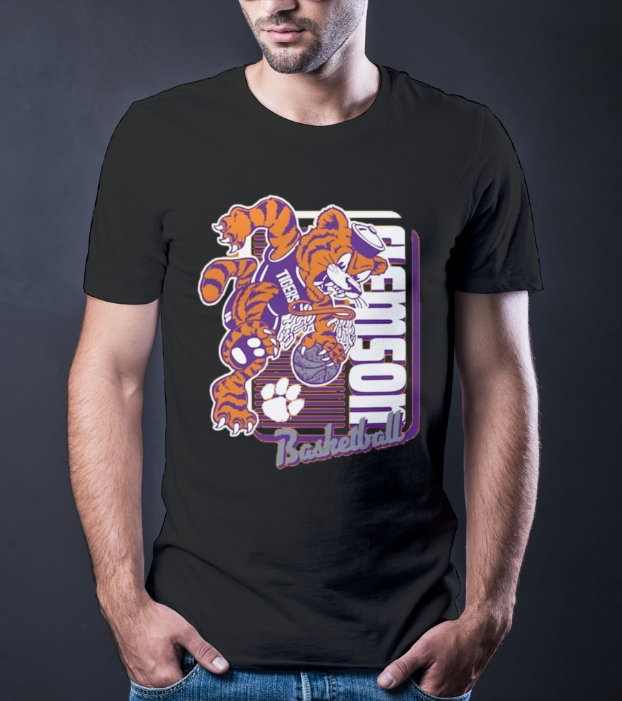 Clemson Tigers Basketball Mascot Dunk 2025 T-Shirt