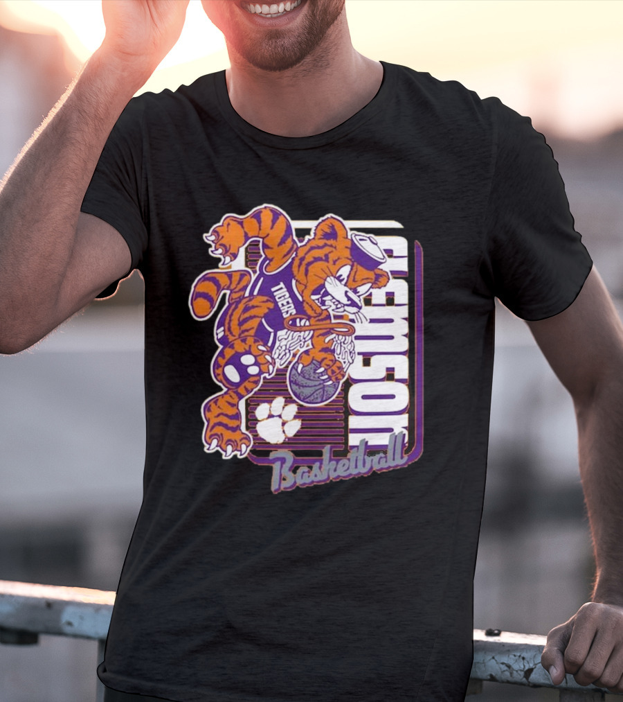 Clemson Tigers Basketball Mascot Dunk 2025 T-Shirt