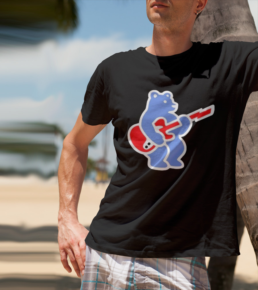 Cubs Bear Guitar Logo T-Shirt