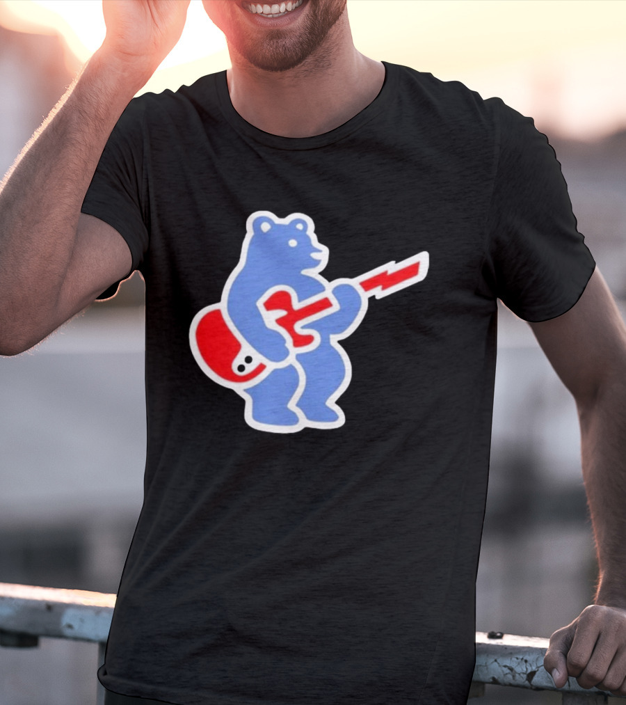 Cubs Bear Guitar Logo T-Shirt