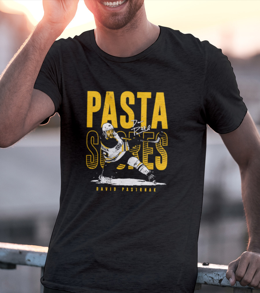 David Pastrnak Boston Bruins NHL Hockey Pasta Scores Signature Vintage T-Shirt
