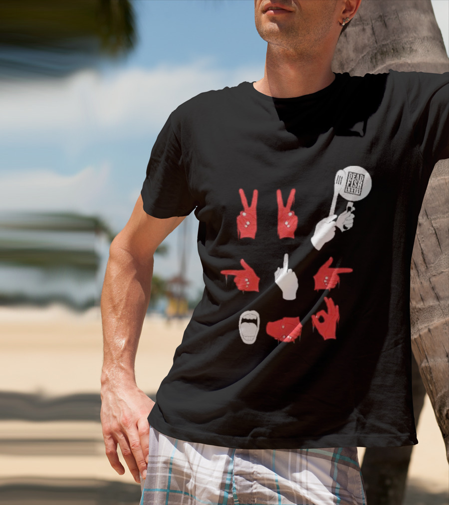Dead Fish Moletom Careca Sangue Nas Maos 2025 T-Shirt
