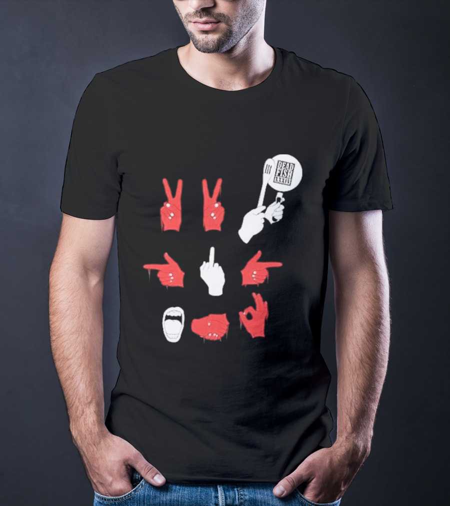 Dead Fish Moletom Careca Sangue Nas Maos 2025 T-Shirt