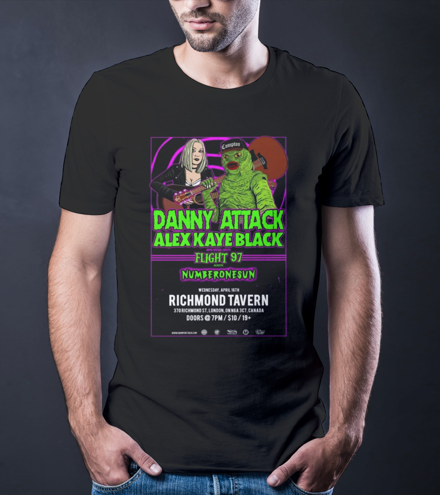 Danny Attack Alex Kaye Black Richmond Tavern London UK Apr 16 2025 T-Shirt