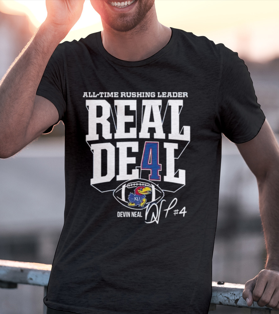 Devin Neal Jayhawks All-Time Rushing Leader Real Deal T-Shirt