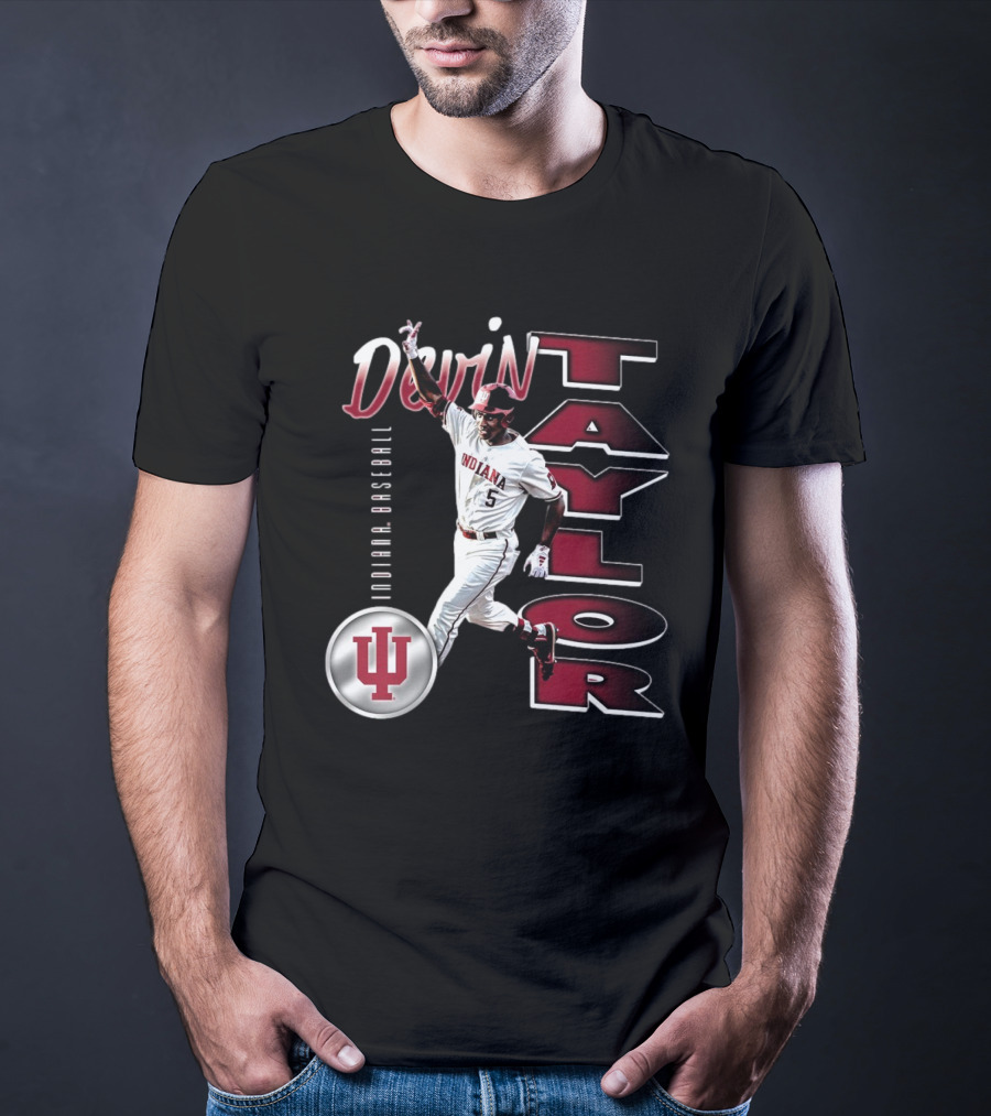 Devin Taylor Illustrated Indiana Hoosiers Baseball NCAA 2025 Graphic T-Shirt