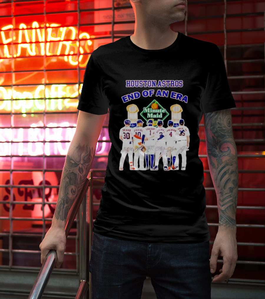 Houston Astros End Of An Era Minute Maid Signatures T-Shirt