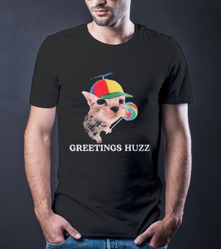 Greetings Huzz Gen Z Gen Alpha Slang Silly Cat Meme Toddler T-Shirt