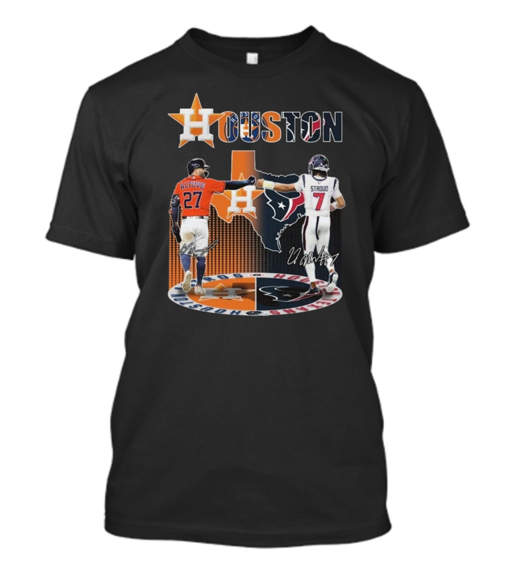 Houston Astros X Houston Texans Logo Signature 2025 T-Shirt