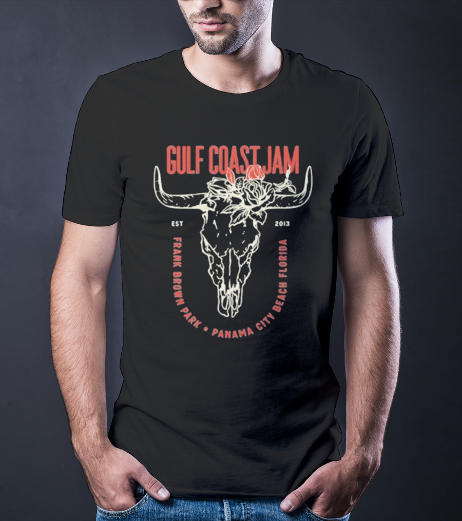 Gulf Coast Jam Skull & Flower Lineup 2025 T-Shirt