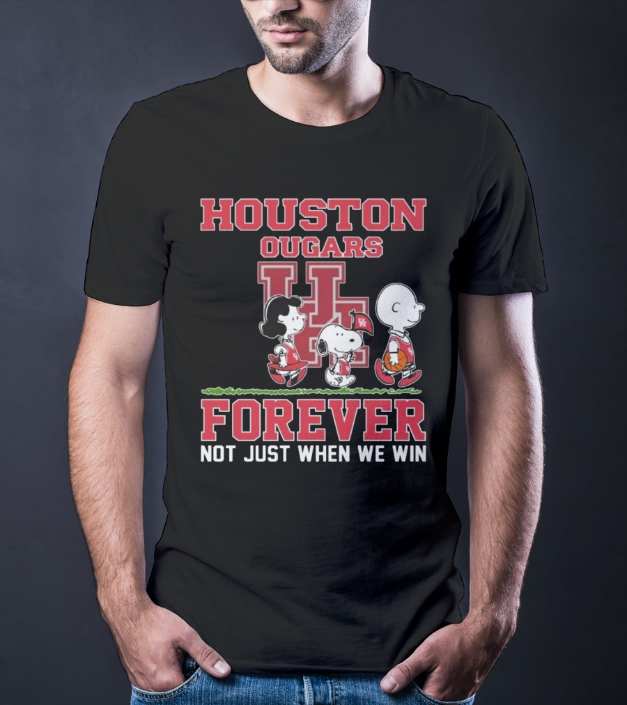 Houston Cougars X Peanuts Forever Not Just When We Win 2025 T-Shirt