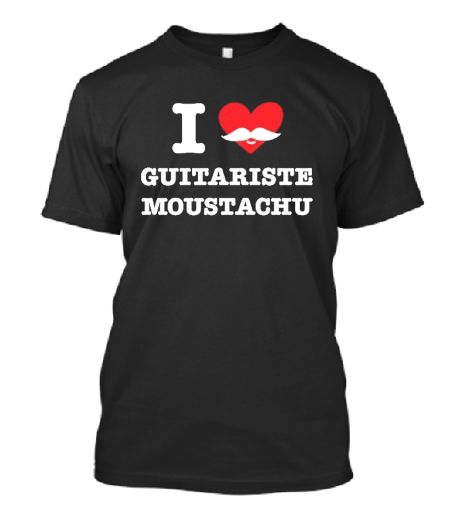 I Heart Guitariste Moustachu T-Shirt