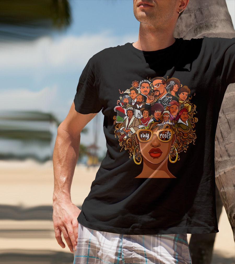 My Roots Icons With Cultural Heritage Faces And Bold Hair T-Shirt