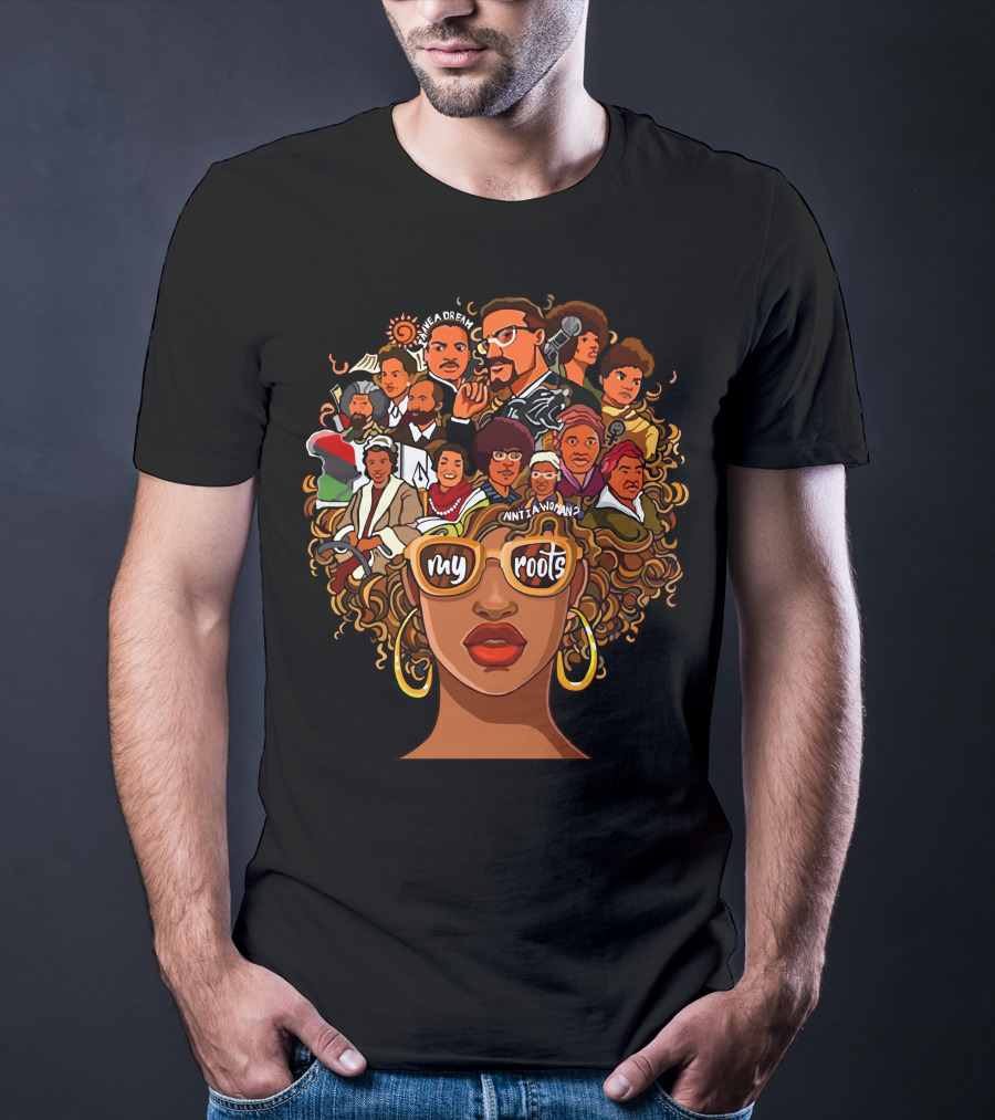 My Roots Icons With Cultural Heritage Faces And Bold Hair T-Shirt