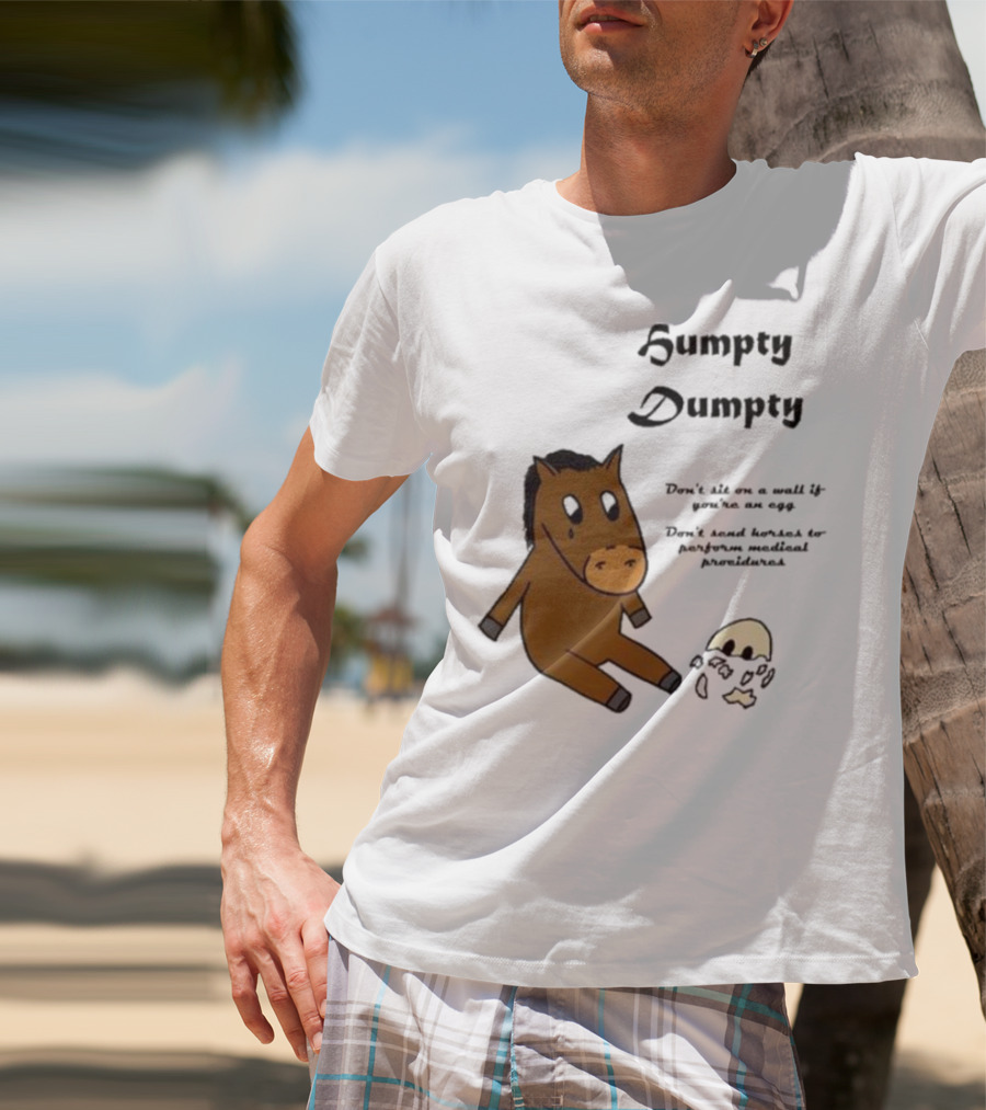 Humpty Dumpty Don't Sit On A Wall If You're An Egg Don't Send Horses For Medical Procedures T-Shirt