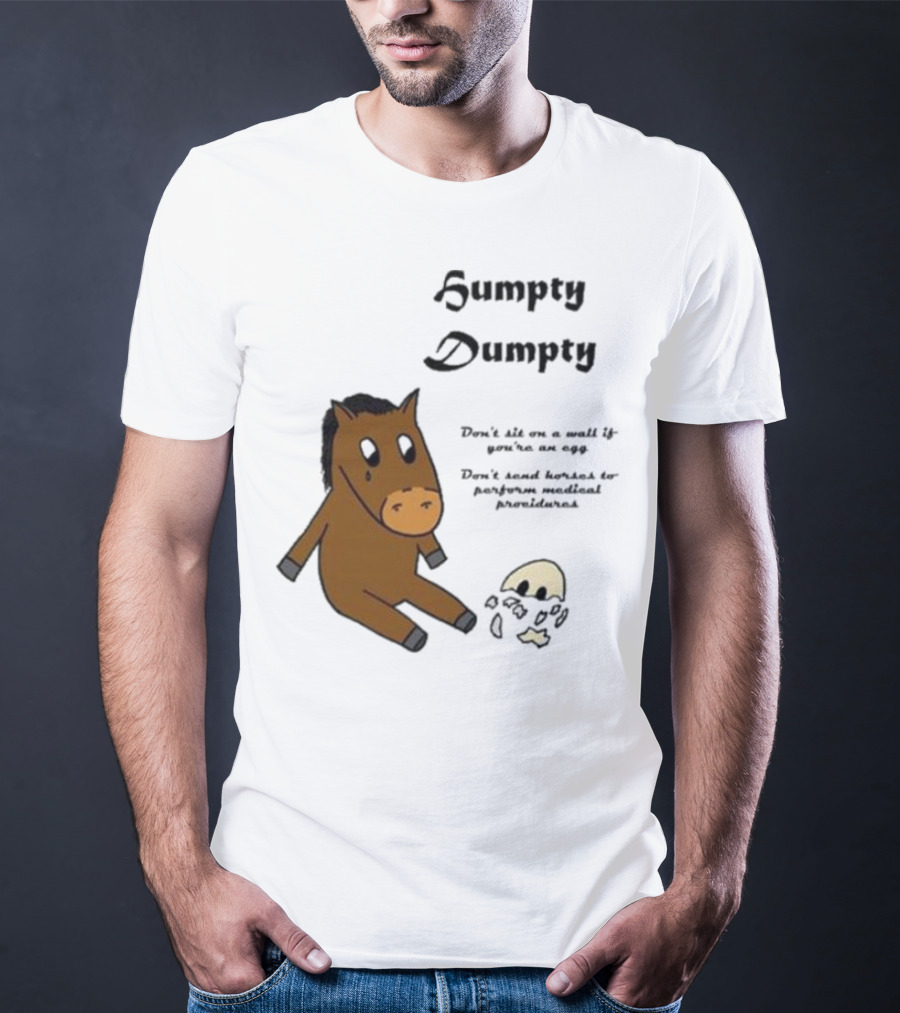 Humpty Dumpty Don't Sit On A Wall If You're An Egg Don't Send Horses For Medical Procedures T-Shirt