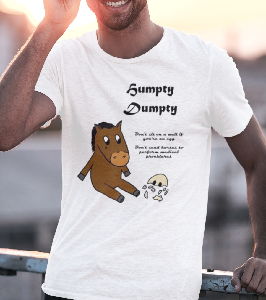 Humpty Dumpty Don't Sit On A Wall If You're An Egg Don't Send Horses For Medical Procedures T-Shirt