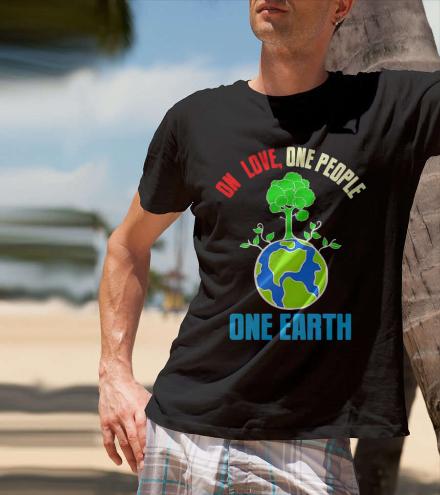 One Love One People One Earth Tree And Planet T-Shirt