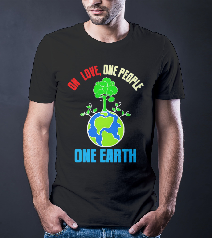 One Love One People One Earth Tree And Planet T-Shirt