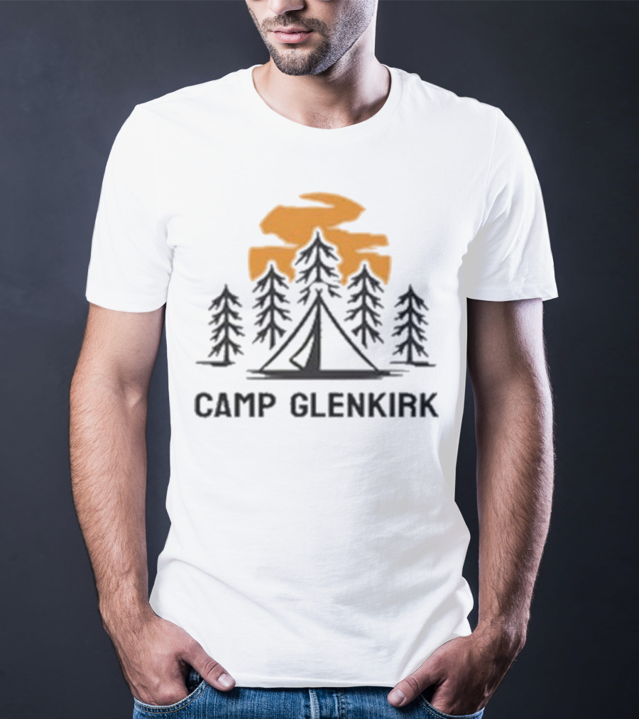 Camp Glenkirk Scenic Tent And Forest Sunset T-Shirt