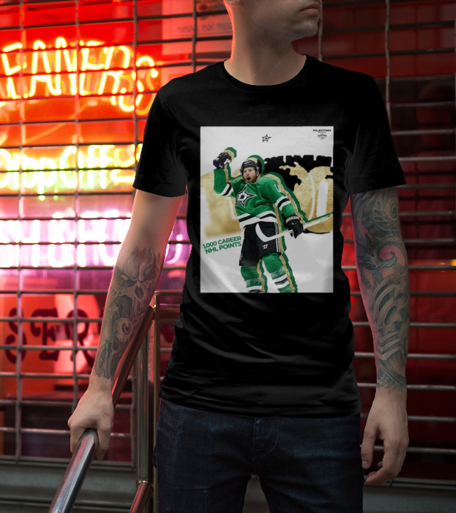 Milestones Joe Pavelski 1000 Career NHL Points Stars T-Shirt