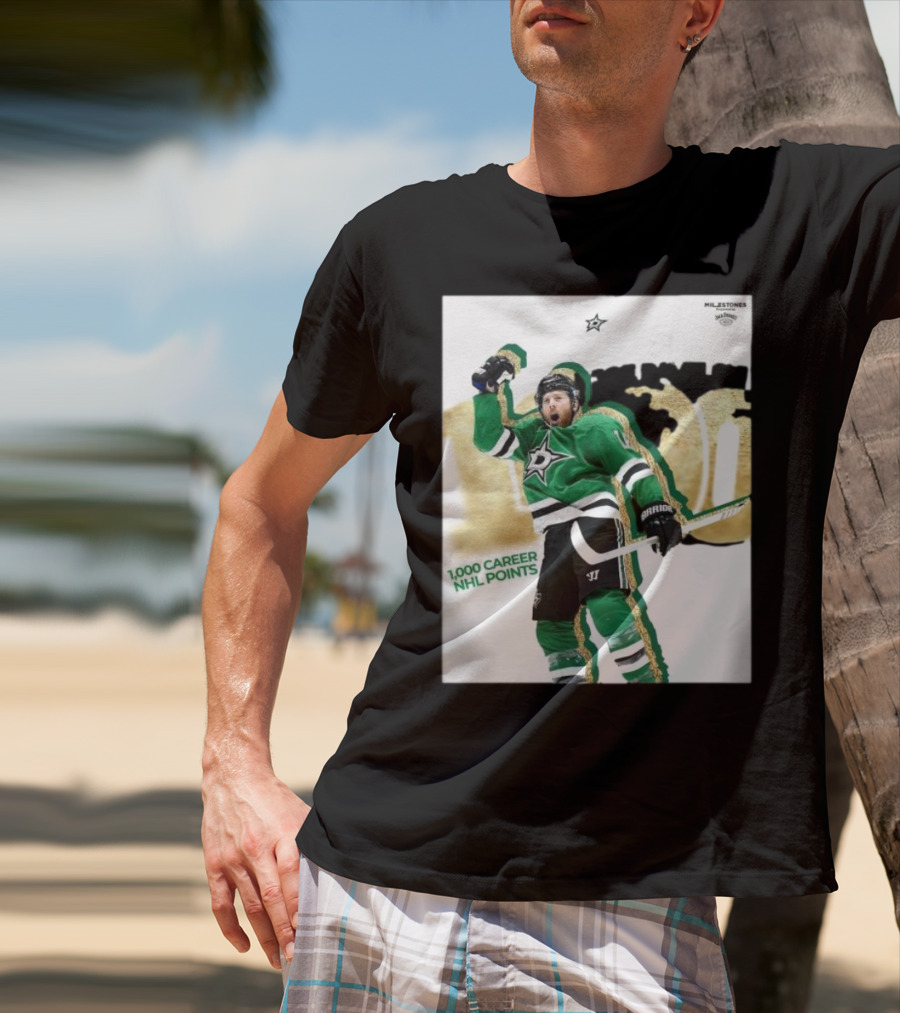 Milestones Joe Pavelski 1000 Career NHL Points Stars T-Shirt