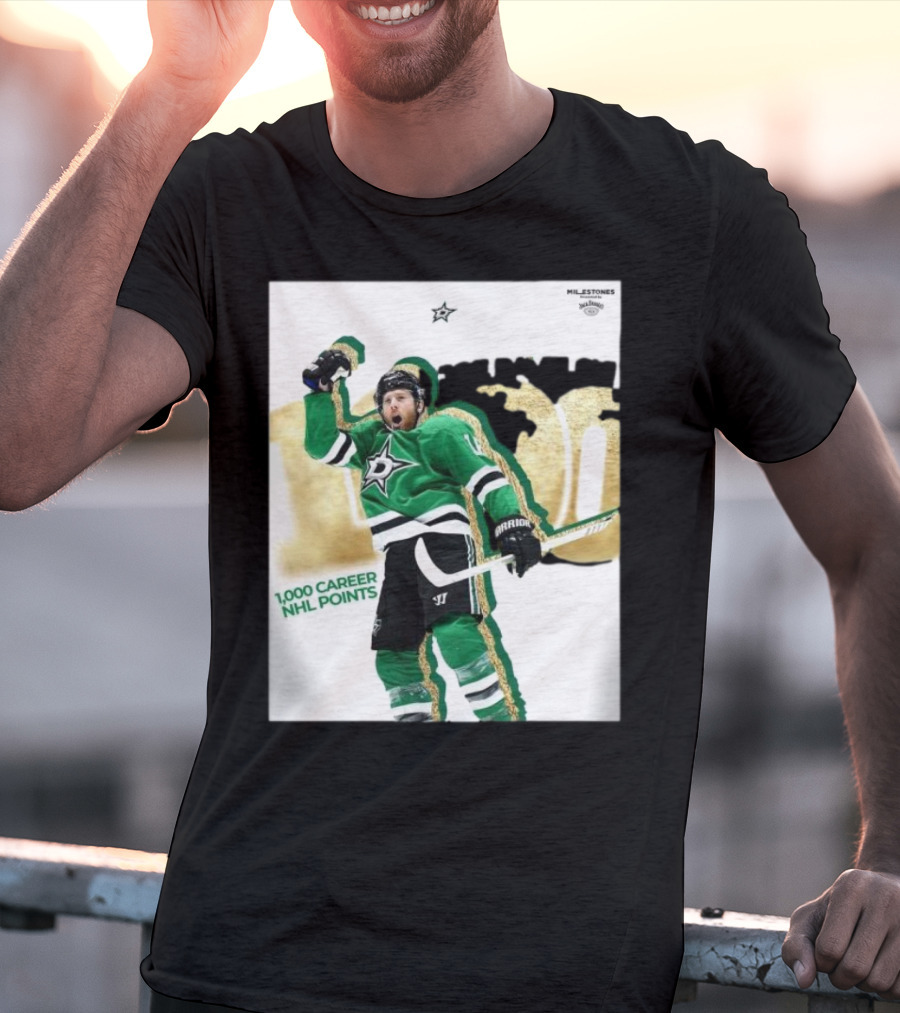 Milestones Joe Pavelski 1000 Career NHL Points Stars T-Shirt
