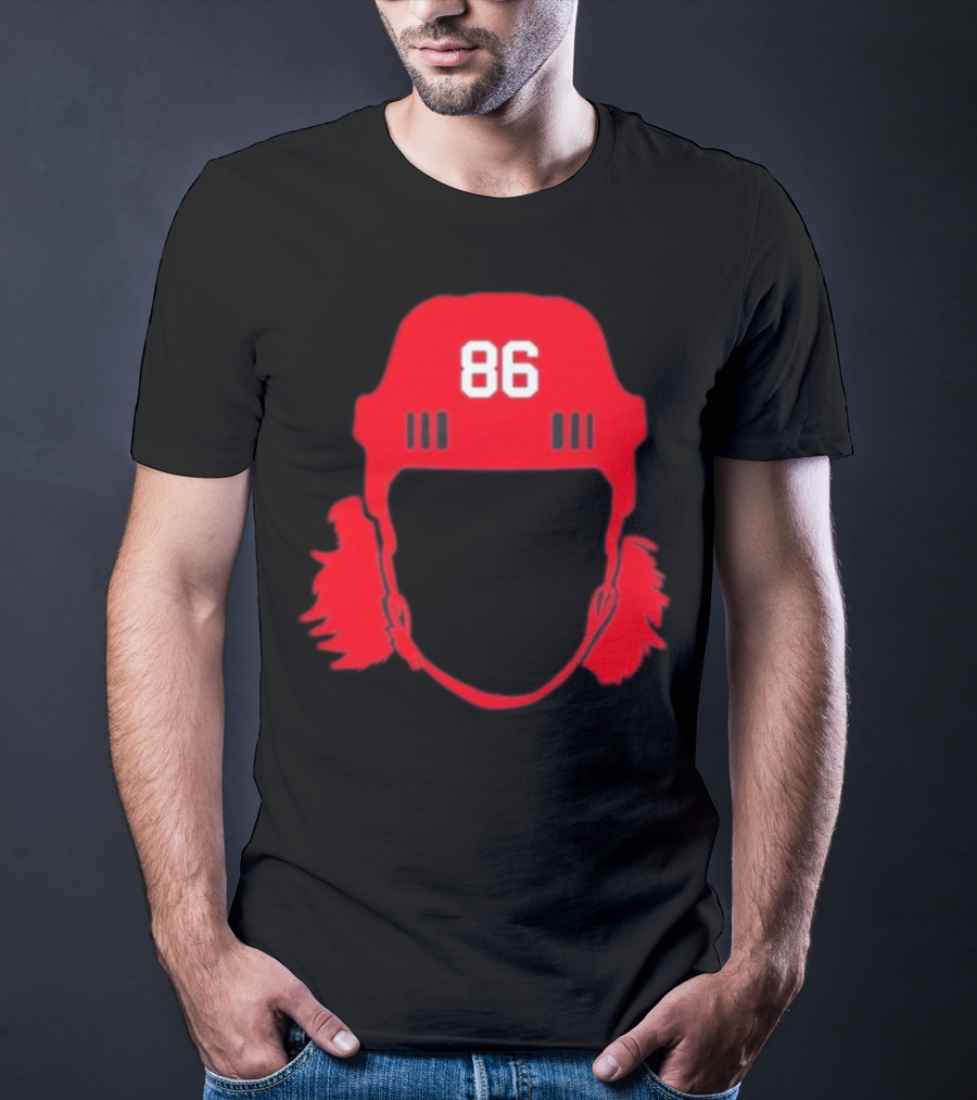 Spittin Chiclets 86 New Jersey Devils Hockey Helmet T-Shirt