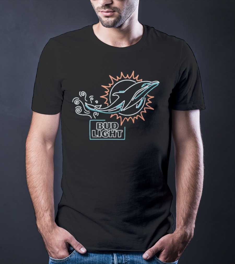 Bud Light NFL Miami Dolphins Sun And Dolphin T-Shirt
