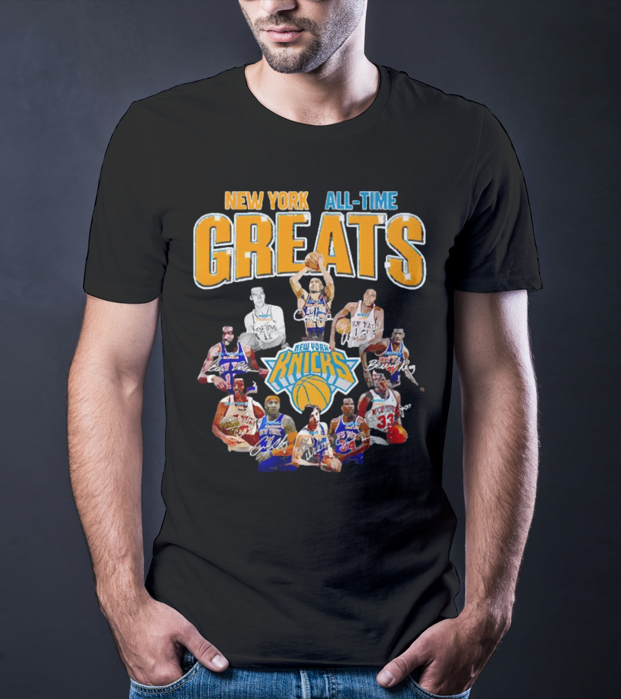 New York Knicks All-Time Greats Signatures T-Shirt