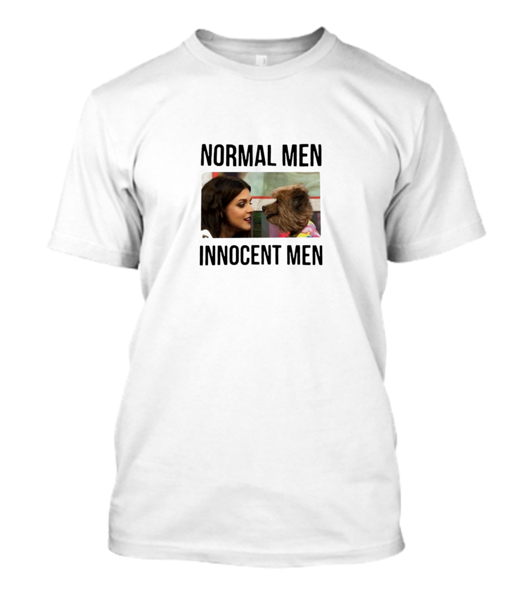 Normal Men Innocent Men Look Conversation With Puppet Dog T-Shirt