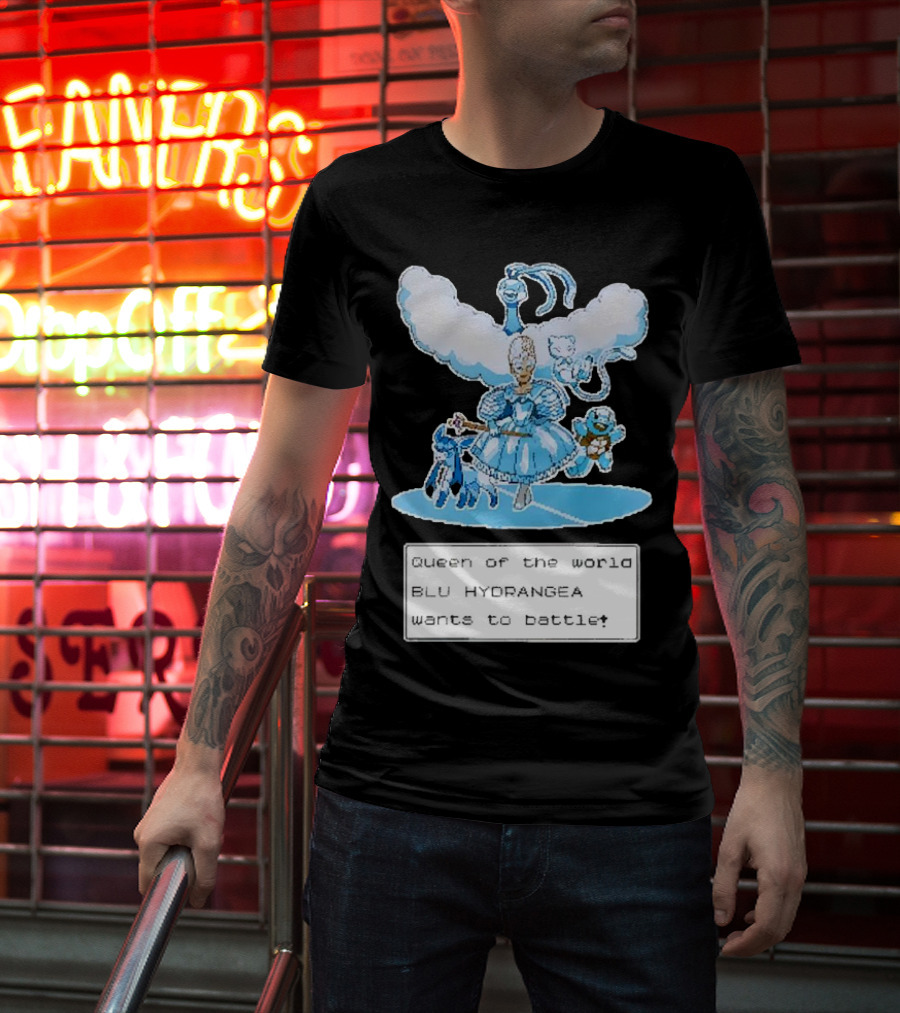 Queen Of The World Blu Hydrangea Pokémon Battle Challenge T-Shirt