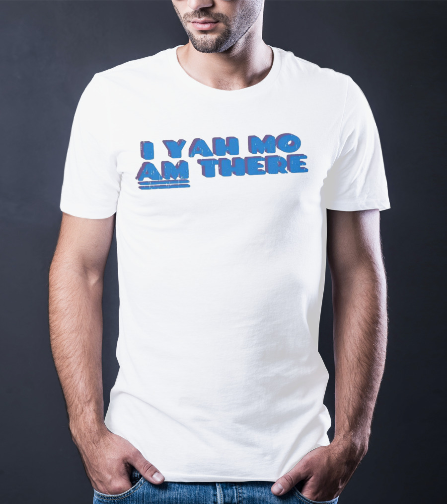 I Yah Mo Am There Text In Blue And Purple 3D Effect T-Shirt