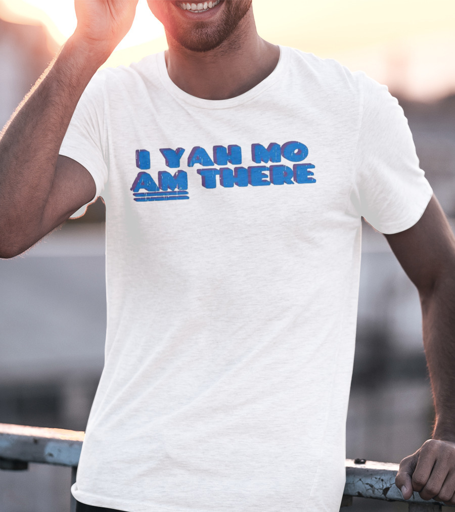 I Yah Mo Am There Text In Blue And Purple 3D Effect T-Shirt