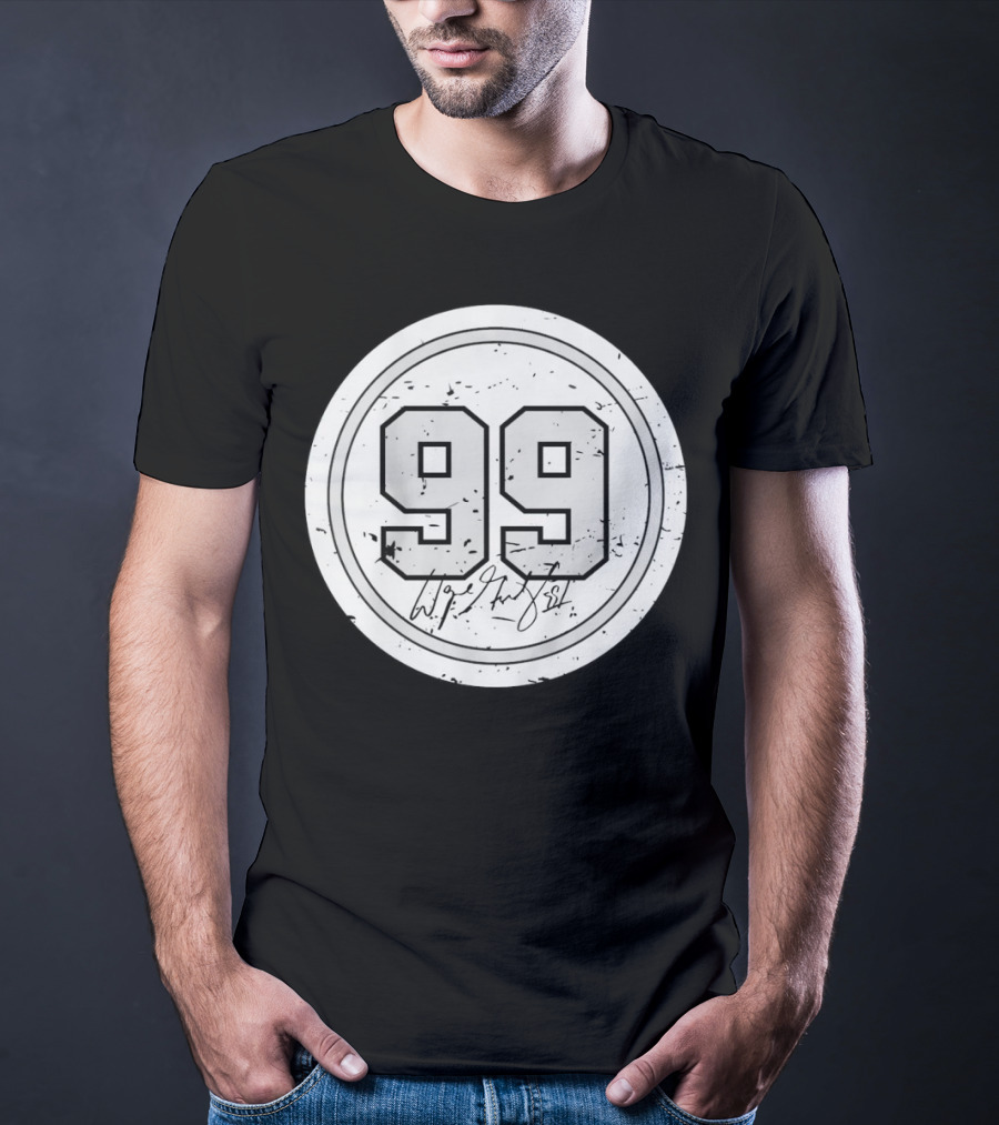 Wayne Gretzky No. 99 Circle Signature Los Angeles T-Shirt