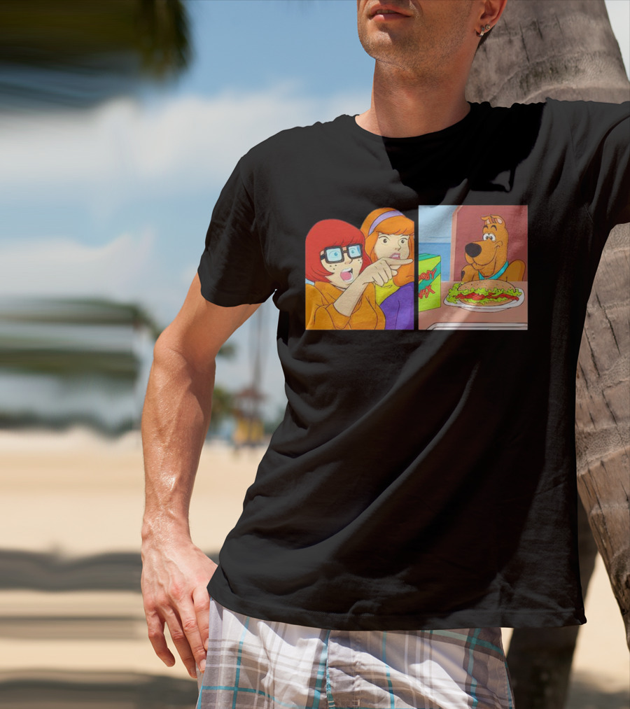 Velma Daphne Scooby-Doo Mystery Incorporated Funny Pizza Reaction T-Shirt