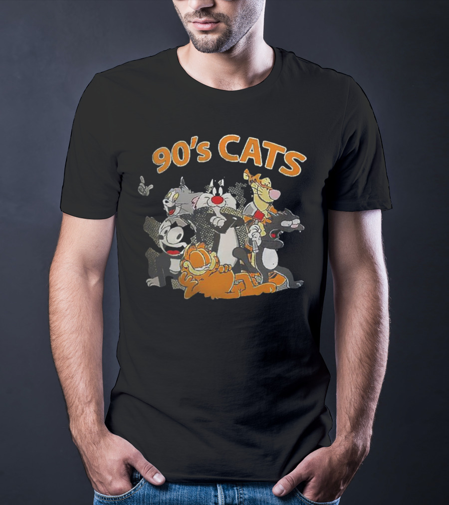 90’s Cats Garfield And Classic Cartoon Characters T-Shirt