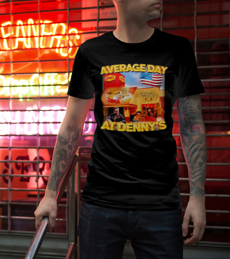 Average Day At Denny’s Super Slam Boxing American Flag T-Shirt