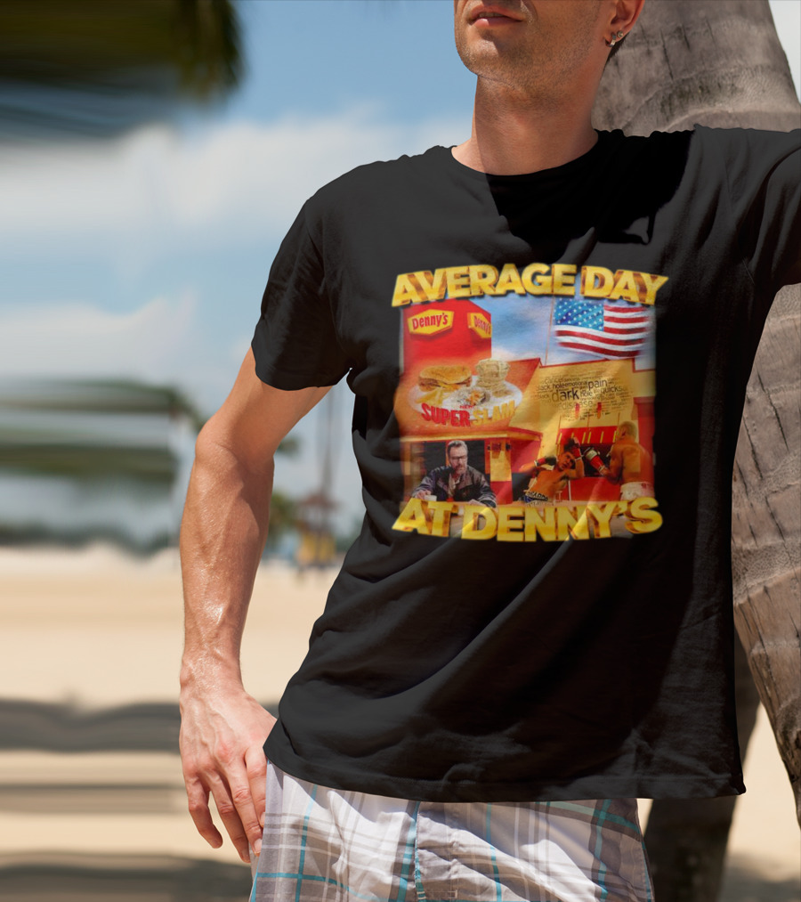 Average Day At Denny’s Super Slam Boxing American Flag T-Shirt