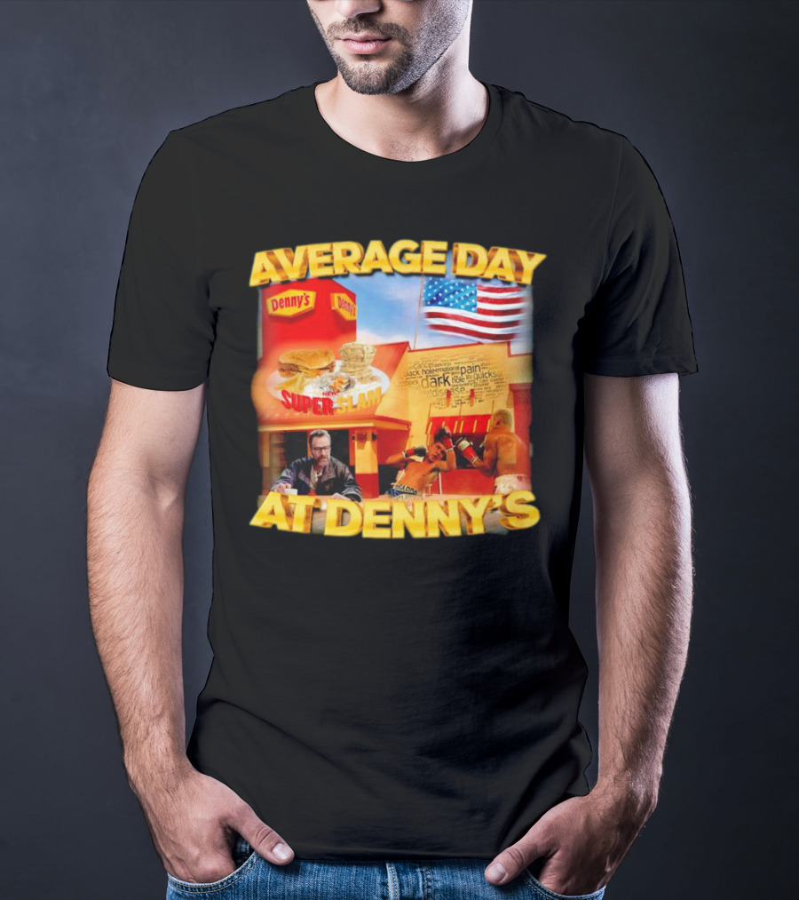 Average Day At Denny’s Super Slam Boxing American Flag T-Shirt