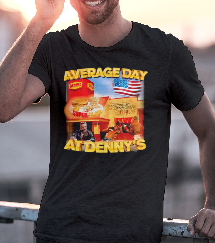 Average Day At Denny’s Super Slam Boxing American Flag T-Shirt