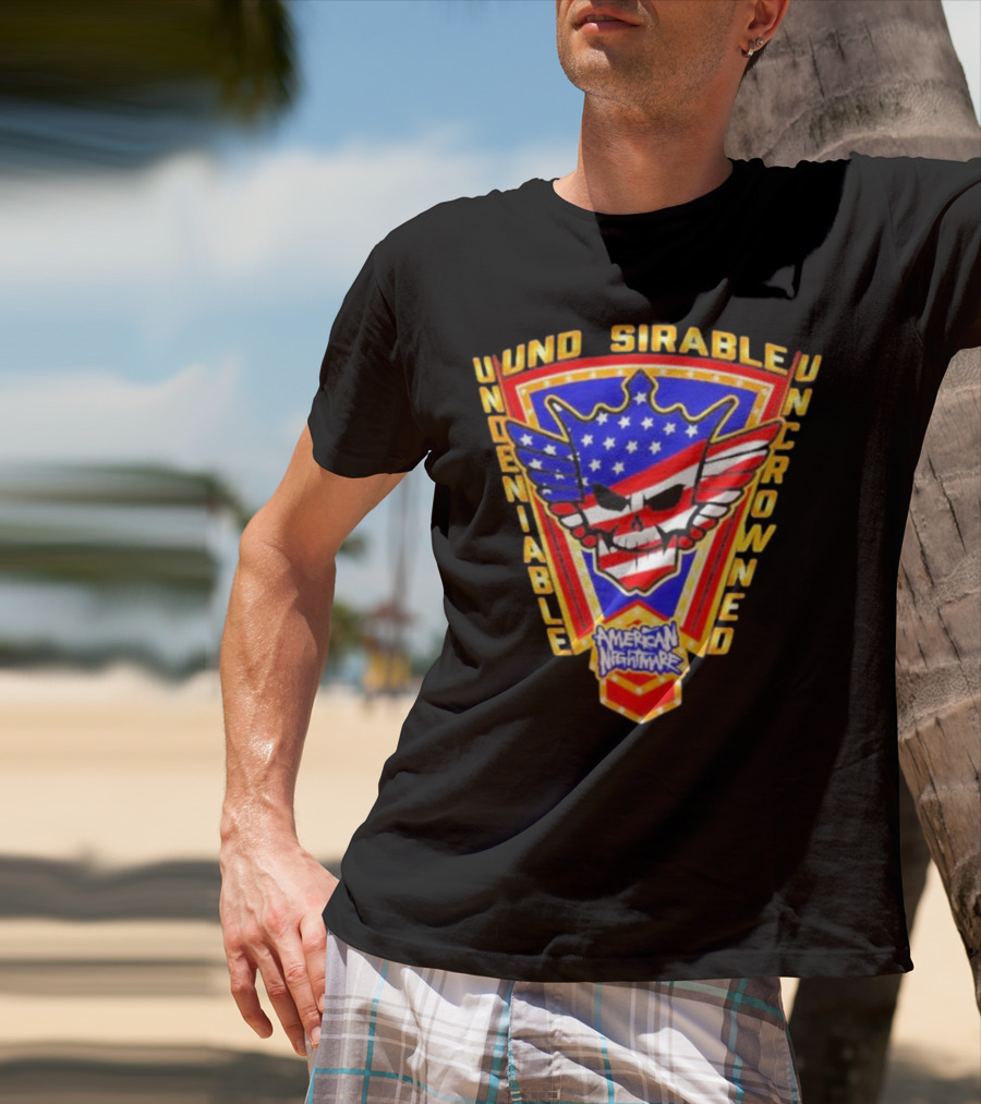 Undeniable Uncrowned American Nightmare Patriotic Skull And Wings T-Shirt